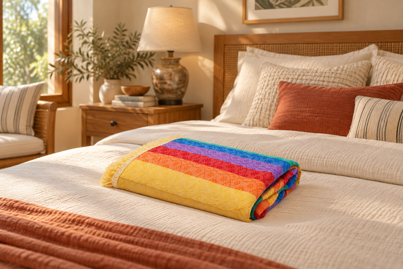 Inabel Rainbow Blanket - Solid Pattern