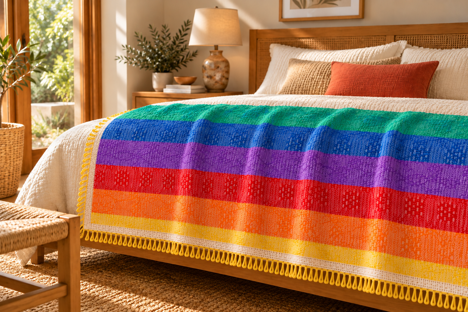 Inabel Rainbow Blanket - Solid Pattern
