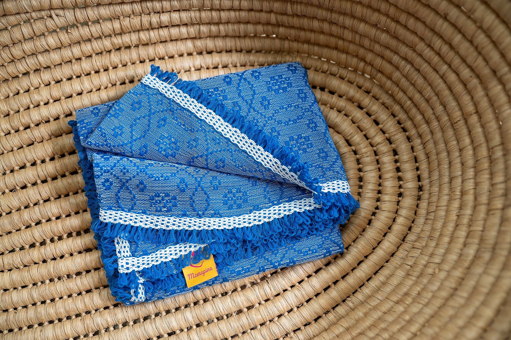 Dark blue inabel baby blanket