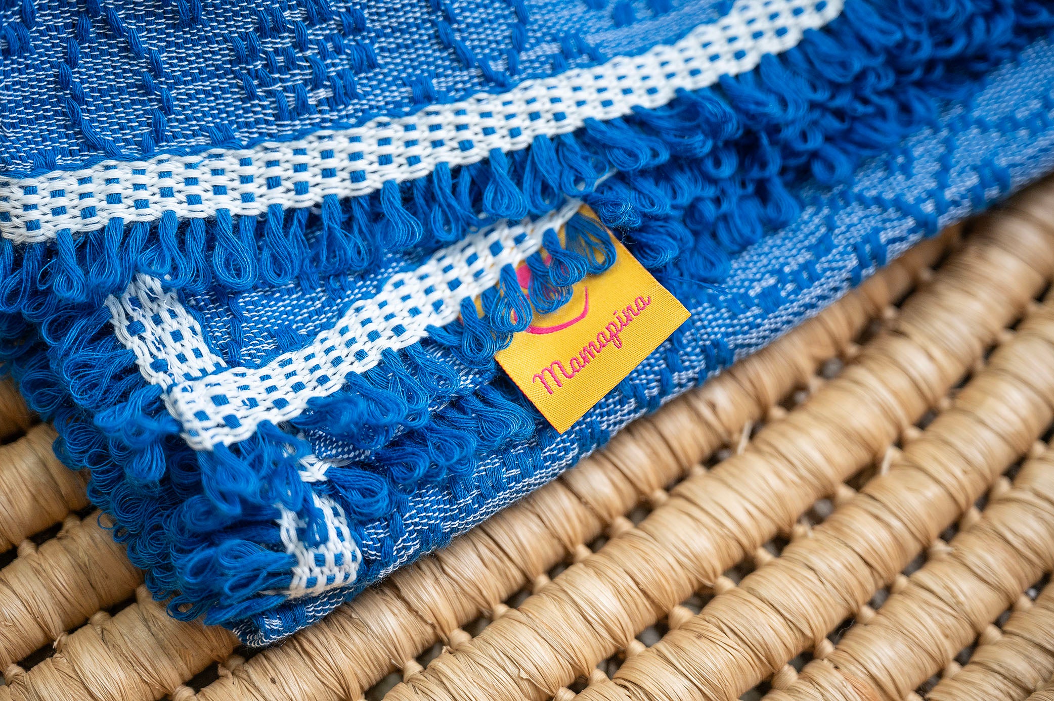 Dark blue inabel baby blanket