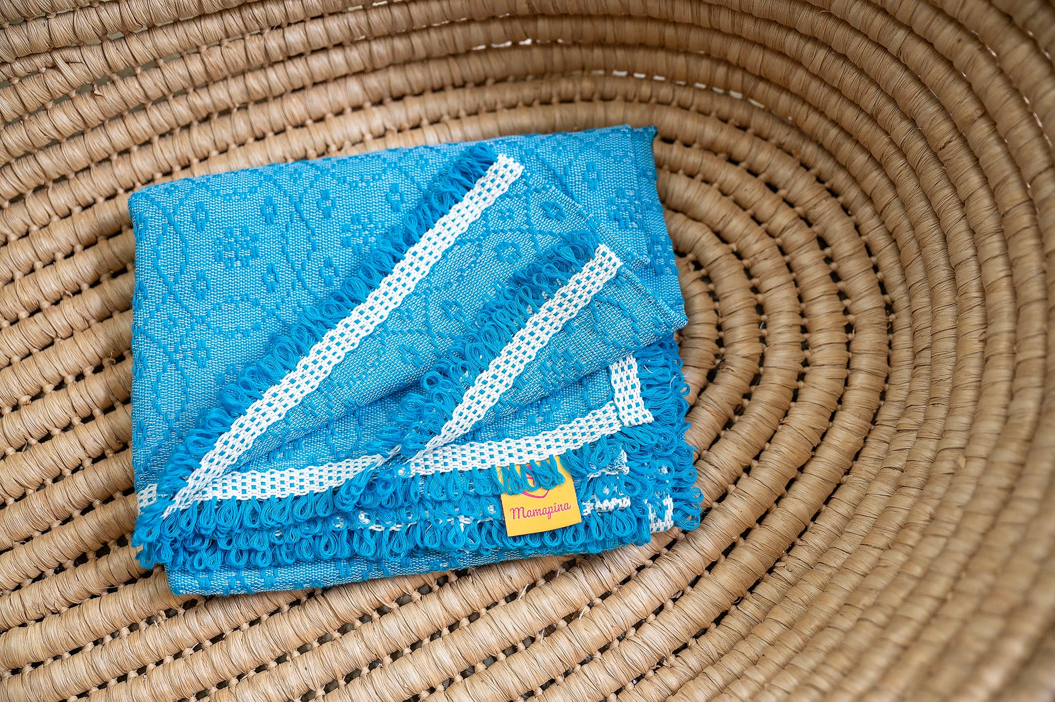 Light blue inabel baby blanket