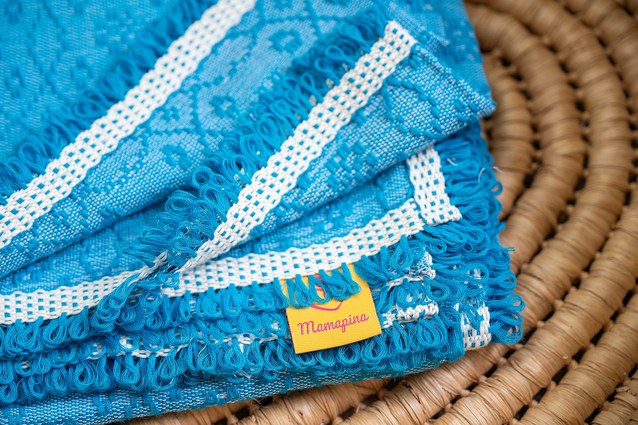 Light blue inabel baby blanket