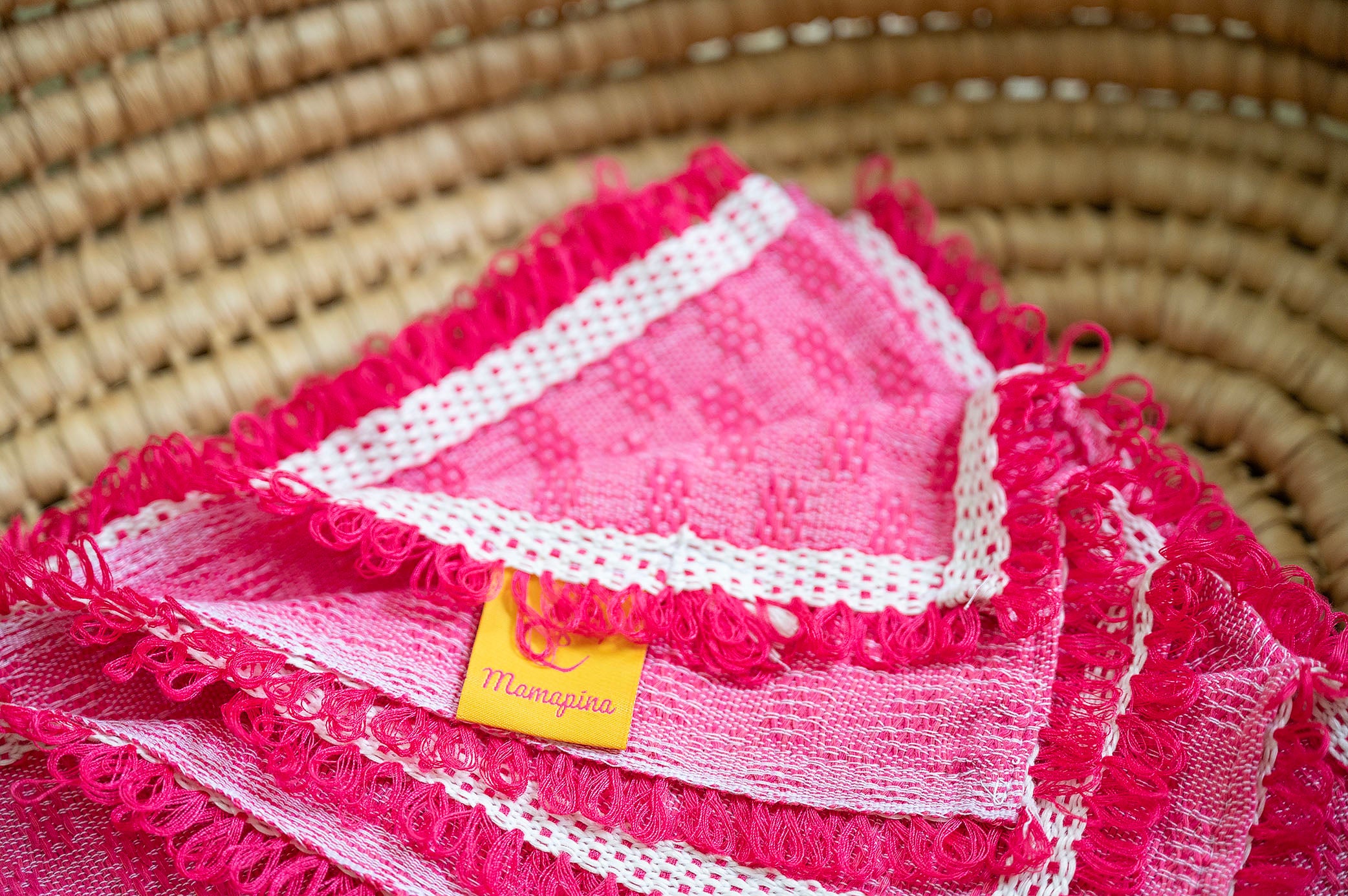 Dark pink inabel baby blanket