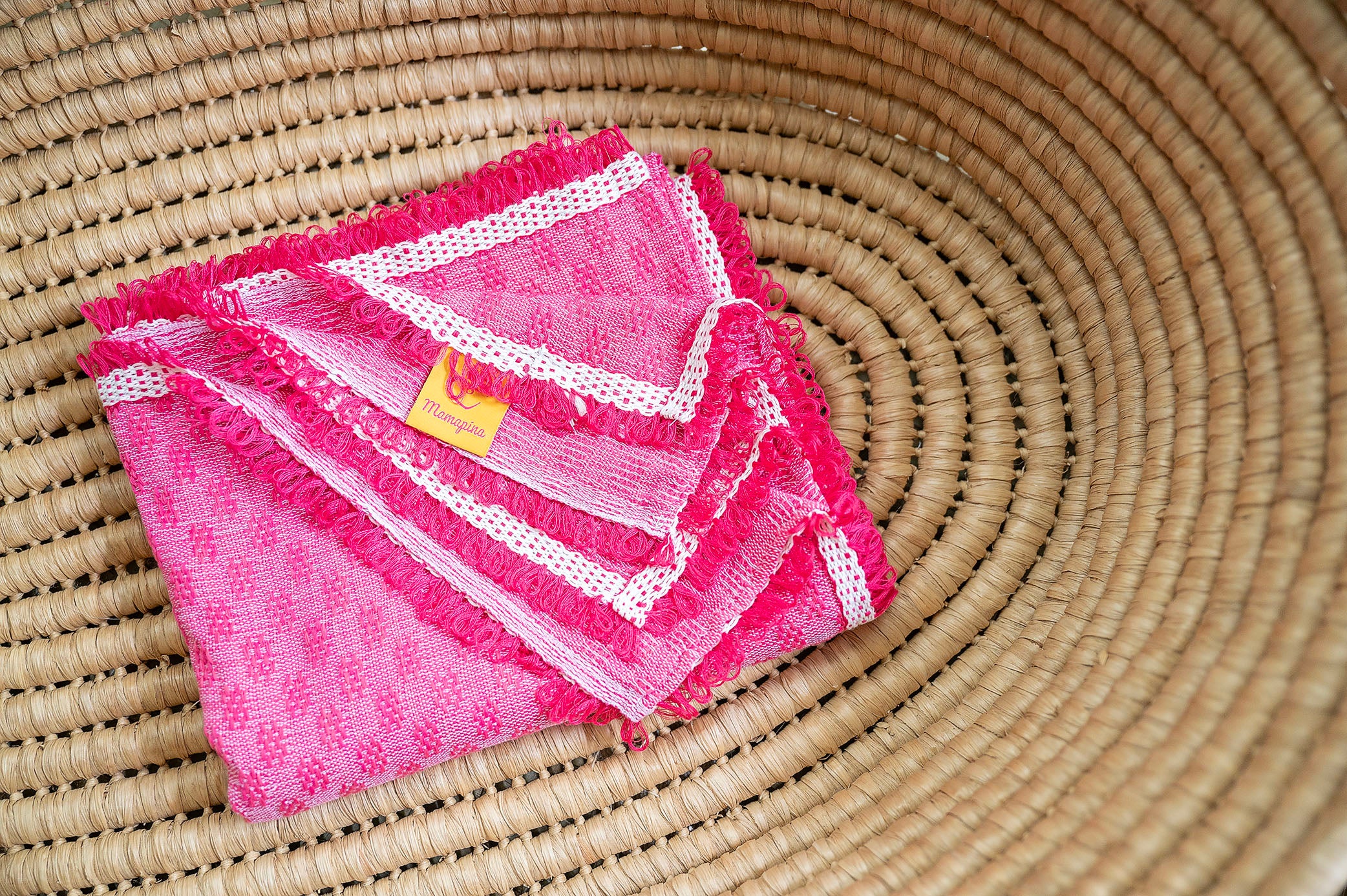 Dark pink inabel baby blanket