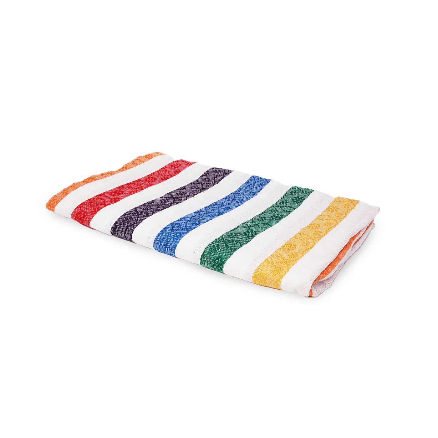 Inabel Rainbow Blanket with White Stripes