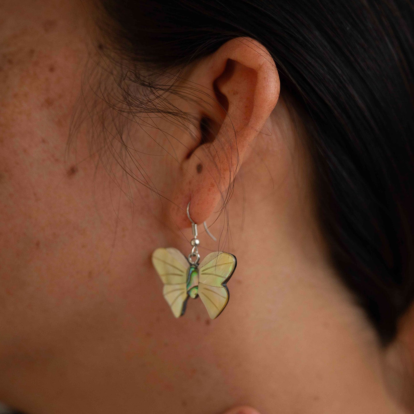 Butterfly Earrings (White)