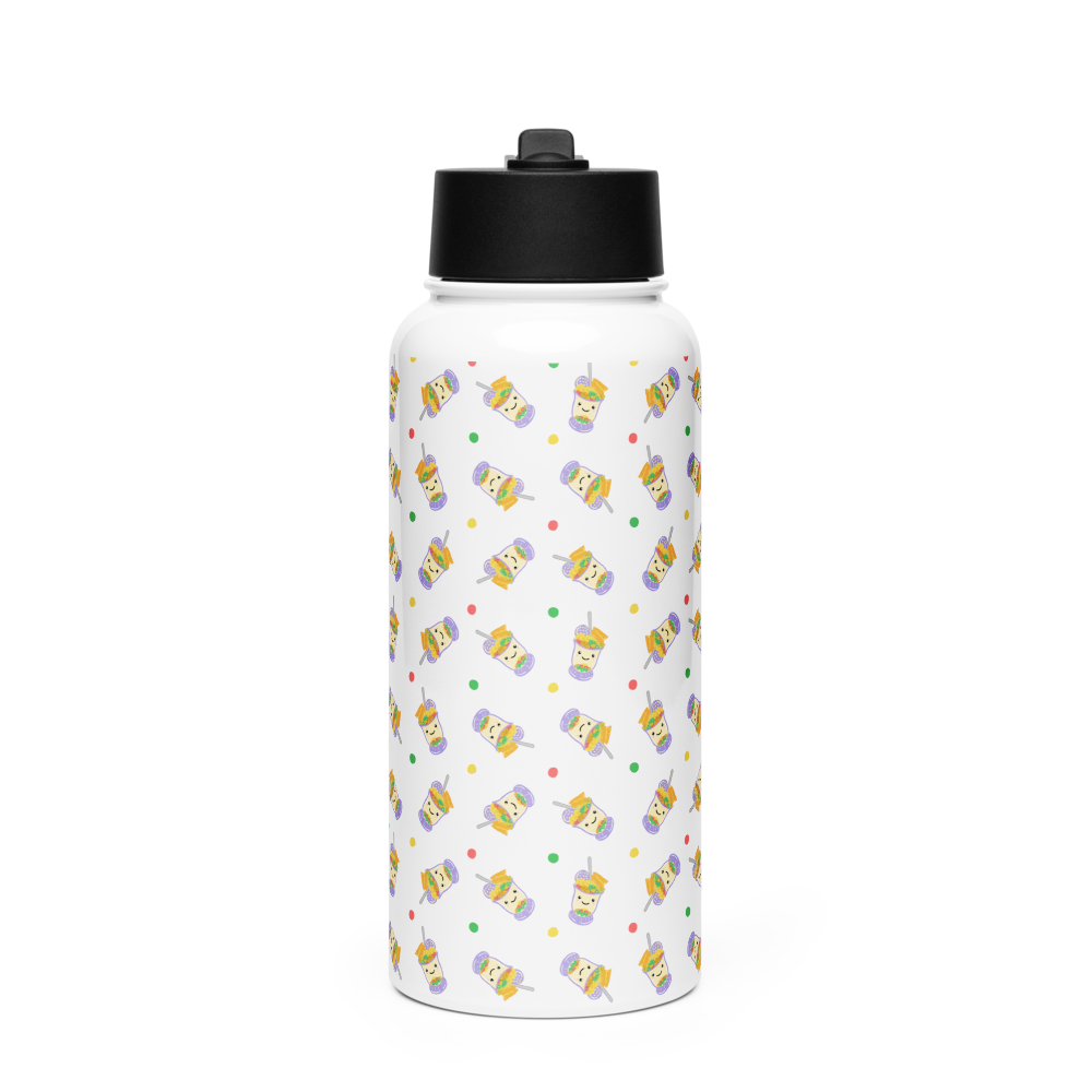 Halo halo water bottle - stainless steel with flip-up straw lid