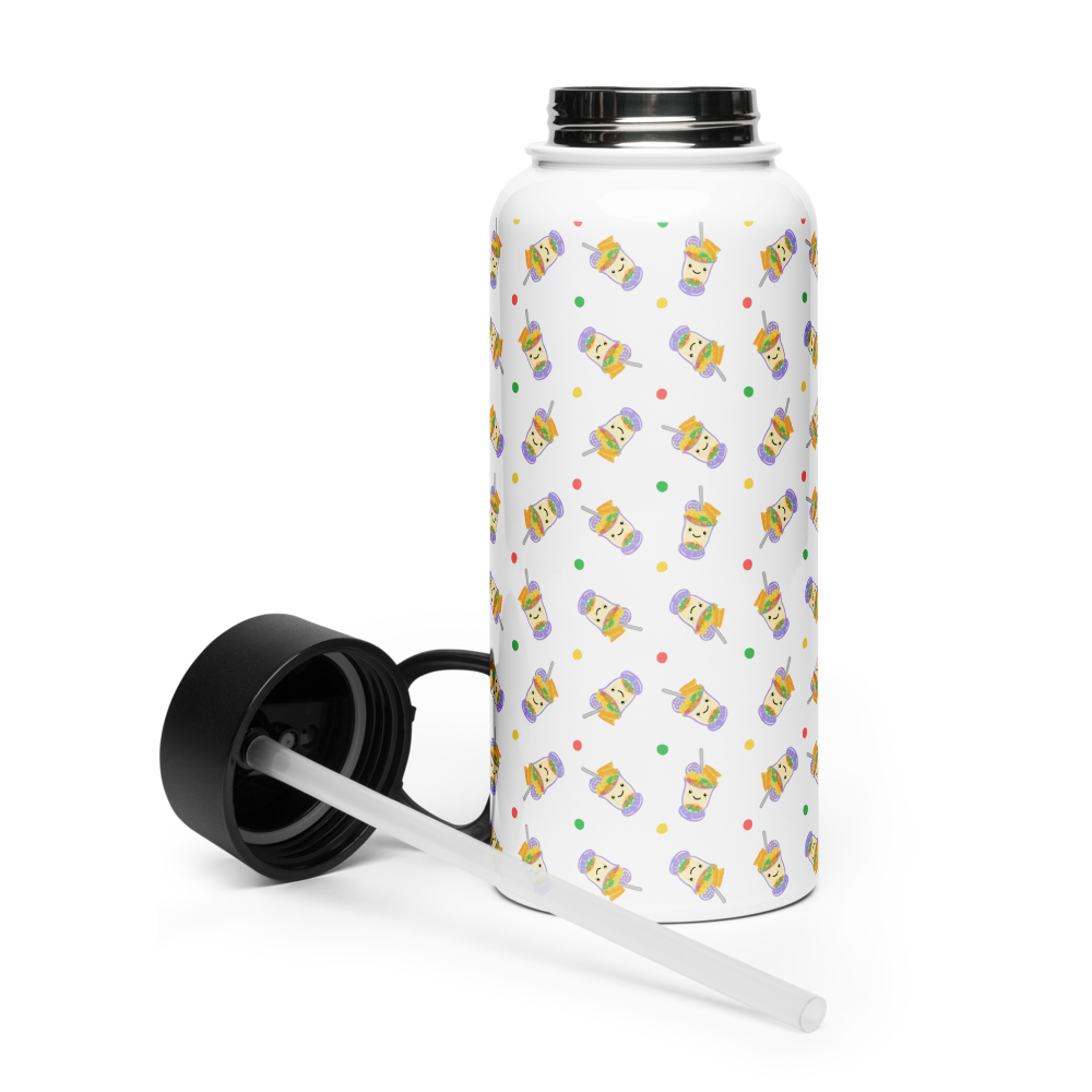 Halo halo water bottle - stainless steel with flip-up straw lid