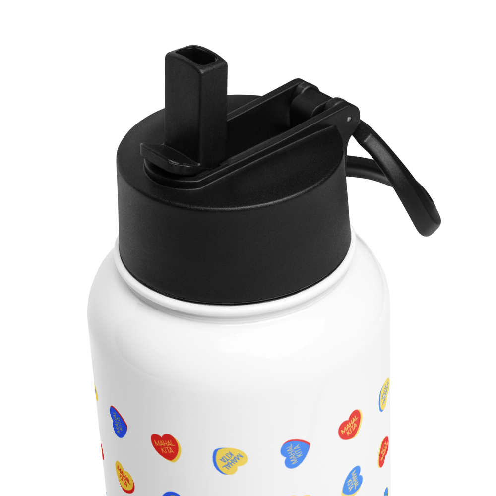 Mahal Kita water bottle - Stainless steel with flip-up straw lid